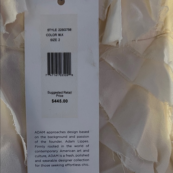Adam Lippes Strapless Ruffled Rag Cream Dress - Picture 2 of 8